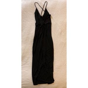 Black High/Low Wrap Dress